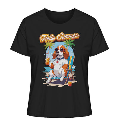 Beagle - Hello Summer (Summer Vibes) - Ladies Organic Shirt Black / XS
