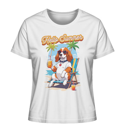 Beagle - Hello Summer (Summer Vibes) - Ladies Organic Shirt White / XS