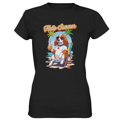 Beagle - Hello Summer (Summer Vibes) - Ladies Premium Shirt Black / XS