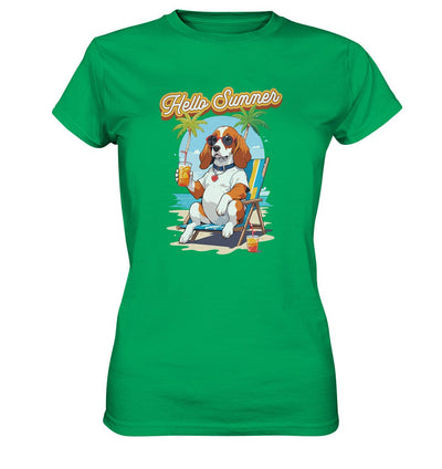 Beagle - Hello Summer (Summer Vibes) - Ladies Premium Shirt Kelly Green / XS