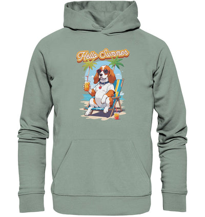 Beagle - Hello Summer (Summer Vibes) - Organic Hoodie Aloe / XS