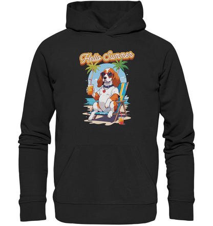 Beagle - Hello Summer (Summer Vibes) - Organic Hoodie Black / XS