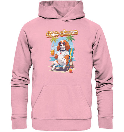Beagle - Hello Summer (Summer Vibes) - Organic Hoodie Cotton Pink / XS