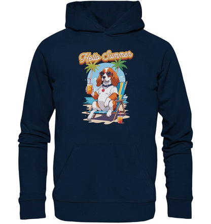 Beagle - Hello Summer (Summer Vibes) - Organic Hoodie French Navy / XS
