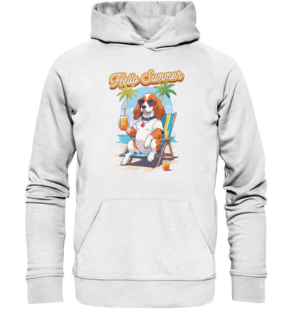 Beagle - Hello Summer (Summer Vibes) - Organic Hoodie White / XS