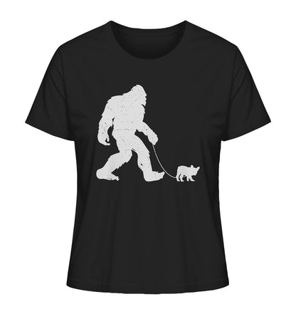 Big Foot mit Hund beim Gassi - Ladies Organic Shirt Black / XS