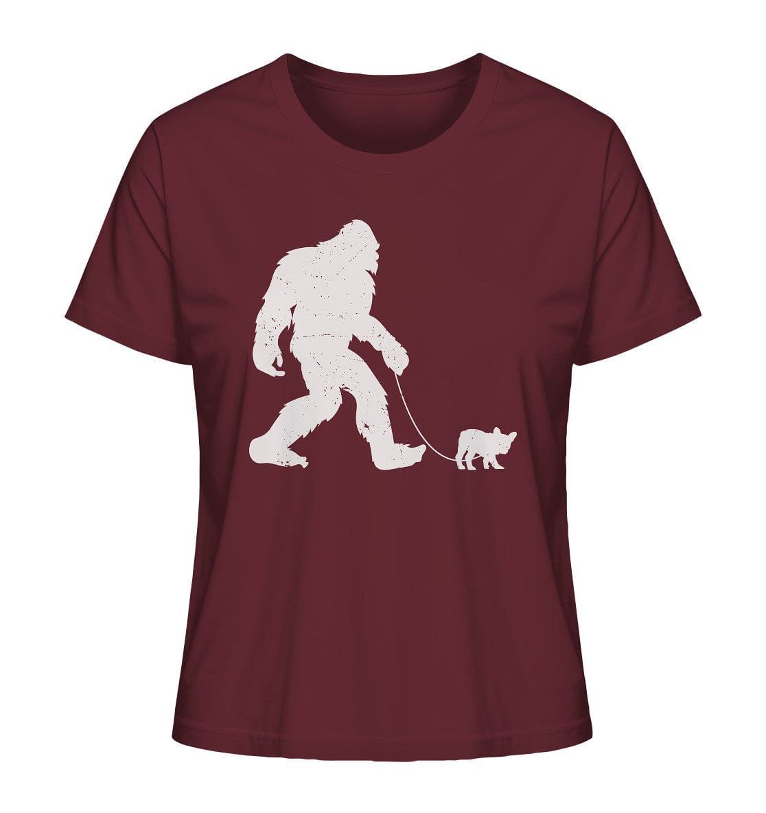 Big Foot mit Hund beim Gassi - Ladies Organic Shirt Burgundy / XS