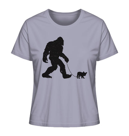 Big Foot mit Hund beim Gassi - Ladies Organic Shirt Lavender / XS