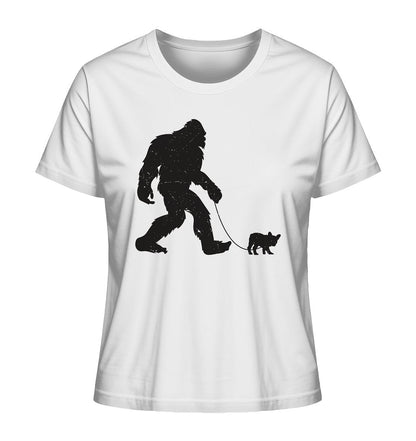 Big Foot mit Hund beim Gassi - Ladies Organic Shirt White / XS