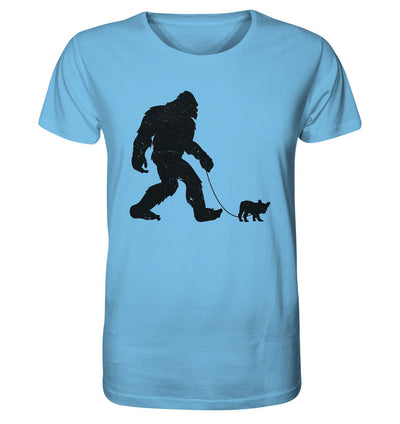 Big Foot mit Hund beim Gassi - Organic Shirt Aqua Blue / XS