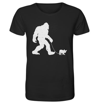 Big Foot mit Hund beim Gassi - Organic Shirt Black / XS