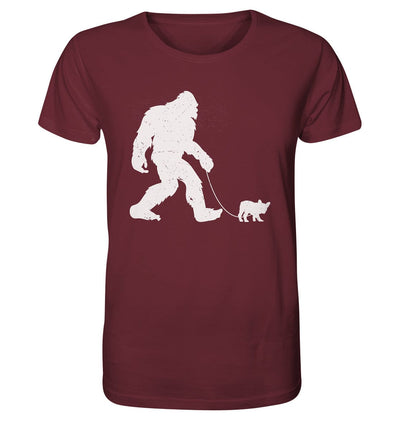 Big Foot mit Hund beim Gassi - Organic Shirt Burgundy / XS