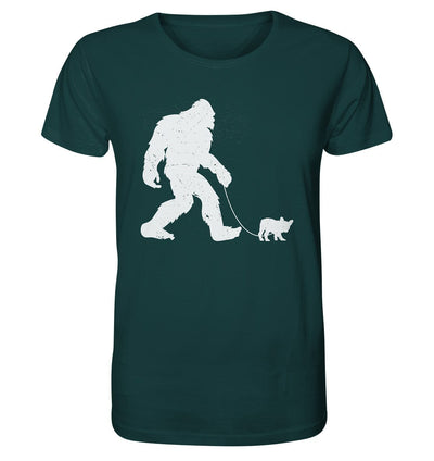 Big Foot mit Hund beim Gassi - Organic Shirt Glazed Green / XS
