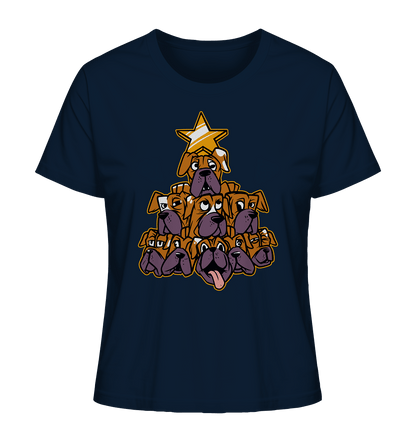 Boxer - Hunde - Weihnachtsbaum - Ladies Organic Shirt French Navy / XS