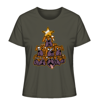 Boxer - Hunde - Weihnachtsbaum - Ladies Organic Shirt Khaki / XS