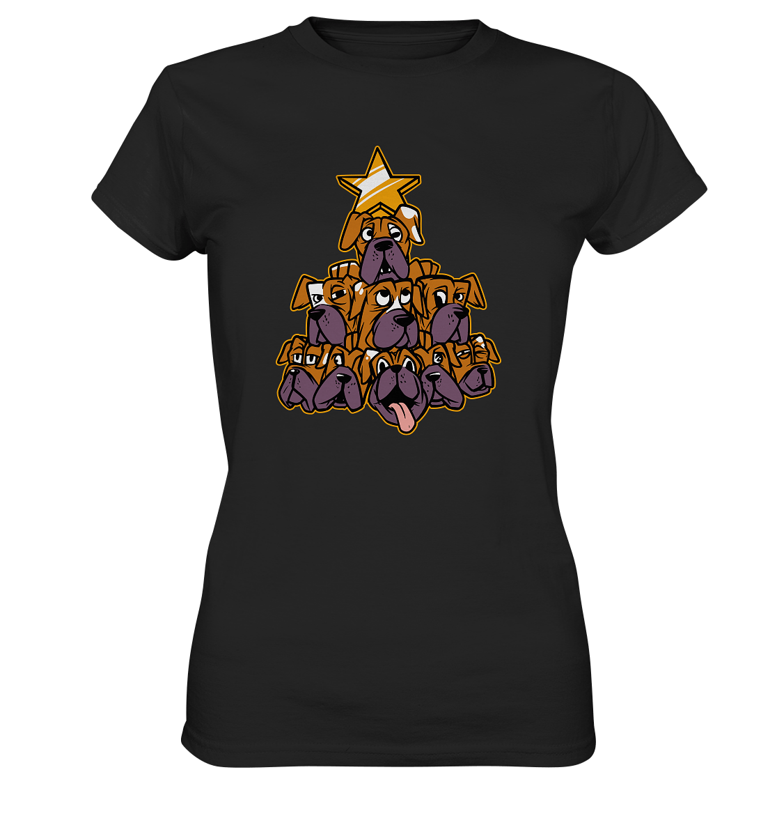 Boxer - Hunde - Weihnachtsbaum - Ladies Premium Shirt Black / XS