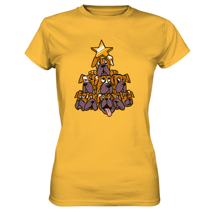 Boxer - Hunde - Weihnachtsbaum - Ladies Premium Shirt Gold / XS