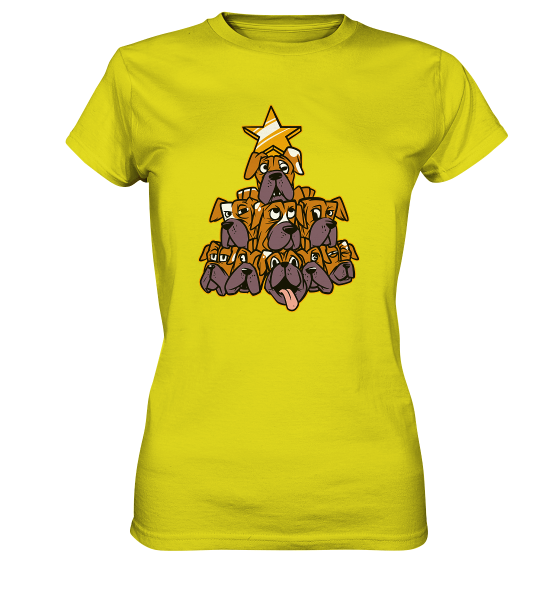 Boxer - Hunde - Weihnachtsbaum - Ladies Premium Shirt Pixel Lime / XS