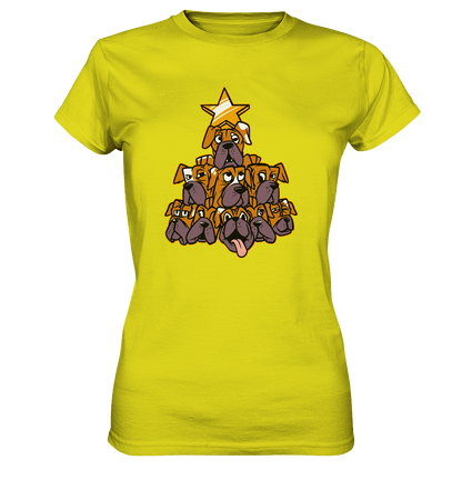 Boxer - Hunde - Weihnachtsbaum - Ladies Premium Shirt Pixel Lime / XS