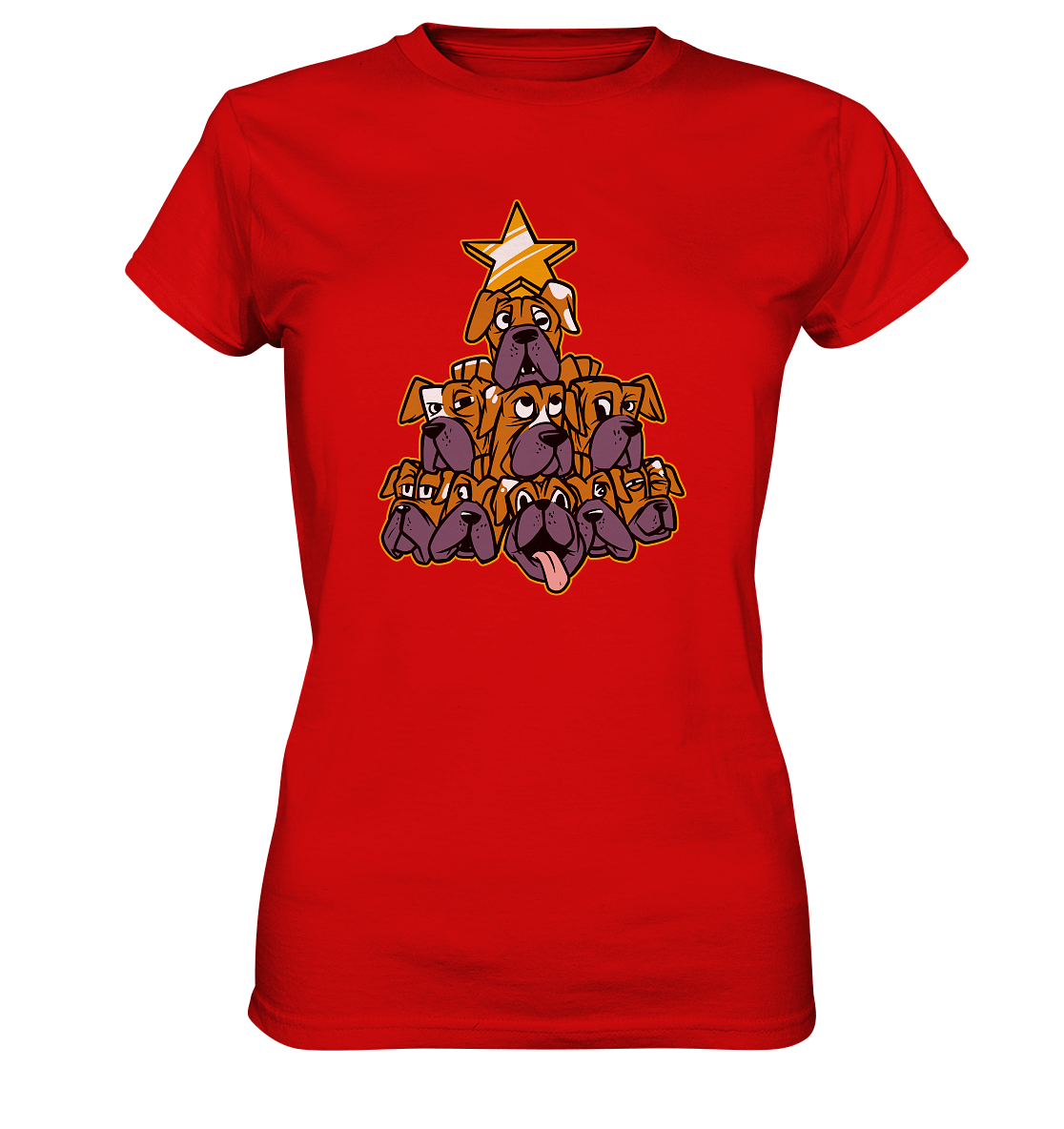 Boxer - Hunde - Weihnachtsbaum - Ladies Premium Shirt Red / XS