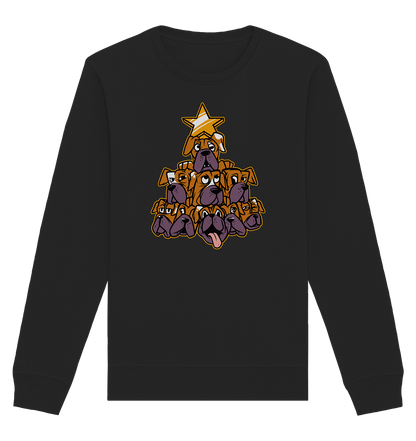 Boxer - Hunde - Weihnachtsbaum - Organic Basic Unisex Sweatshirt Black / XS