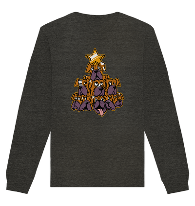 Boxer - Hunde - Weihnachtsbaum - Organic Basic Unisex Sweatshirt Dark Heather Grey / XS