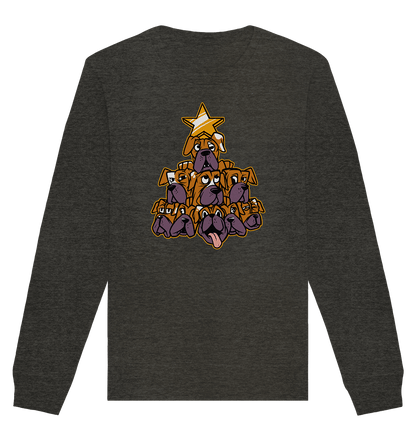 Boxer - Hunde - Weihnachtsbaum - Organic Basic Unisex Sweatshirt Dark Heather Grey / XS