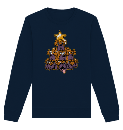 Boxer - Hunde - Weihnachtsbaum - Organic Basic Unisex Sweatshirt French Navy / XS
