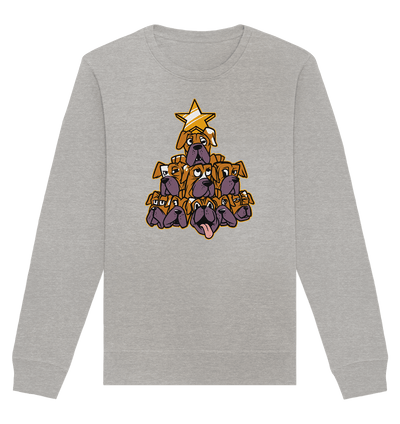 Boxer - Hunde - Weihnachtsbaum - Organic Basic Unisex Sweatshirt Heather Grey / XS