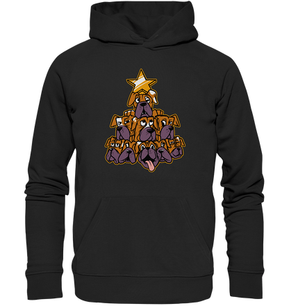 Boxer - Hunde - Weihnachtsbaum - Organic Hoodie Black / XS