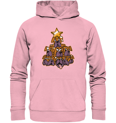 Boxer - Hunde - Weihnachtsbaum - Organic Hoodie Cotton Pink / XS
