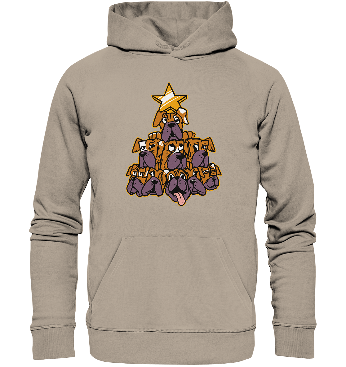Boxer - Hunde - Weihnachtsbaum - Organic Hoodie Desert Dust / XS