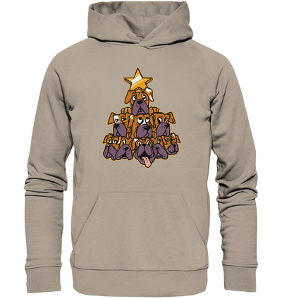 Boxer - Hunde - Weihnachtsbaum - Organic Hoodie Desert Dust / XS