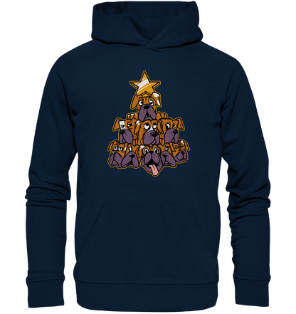 Boxer - Hunde - Weihnachtsbaum - Organic Hoodie French Navy / XS