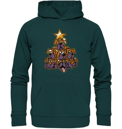 Boxer - Hunde - Weihnachtsbaum - Organic Hoodie Glazed Green / XS