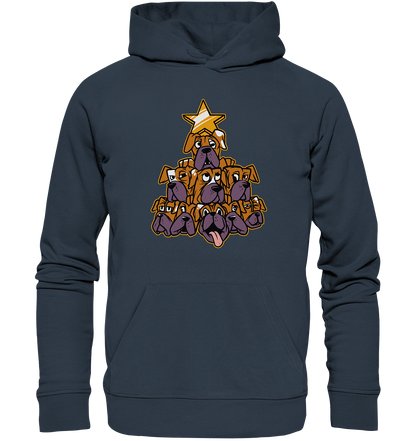 Boxer - Hunde - Weihnachtsbaum - Organic Hoodie India Ink Grey / XS