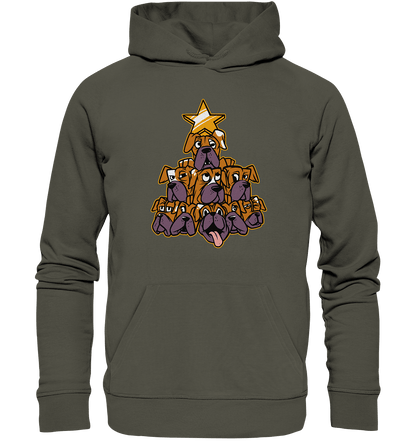 Boxer - Hunde - Weihnachtsbaum - Organic Hoodie Khaki / XS