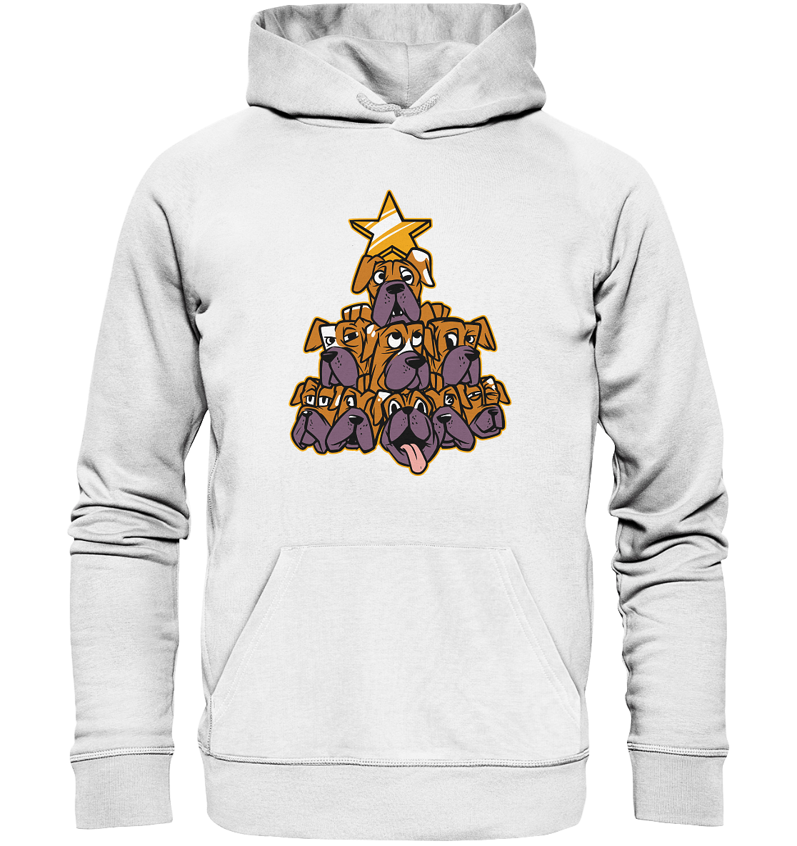 Boxer - Hunde - Weihnachtsbaum - Organic Hoodie White / XS