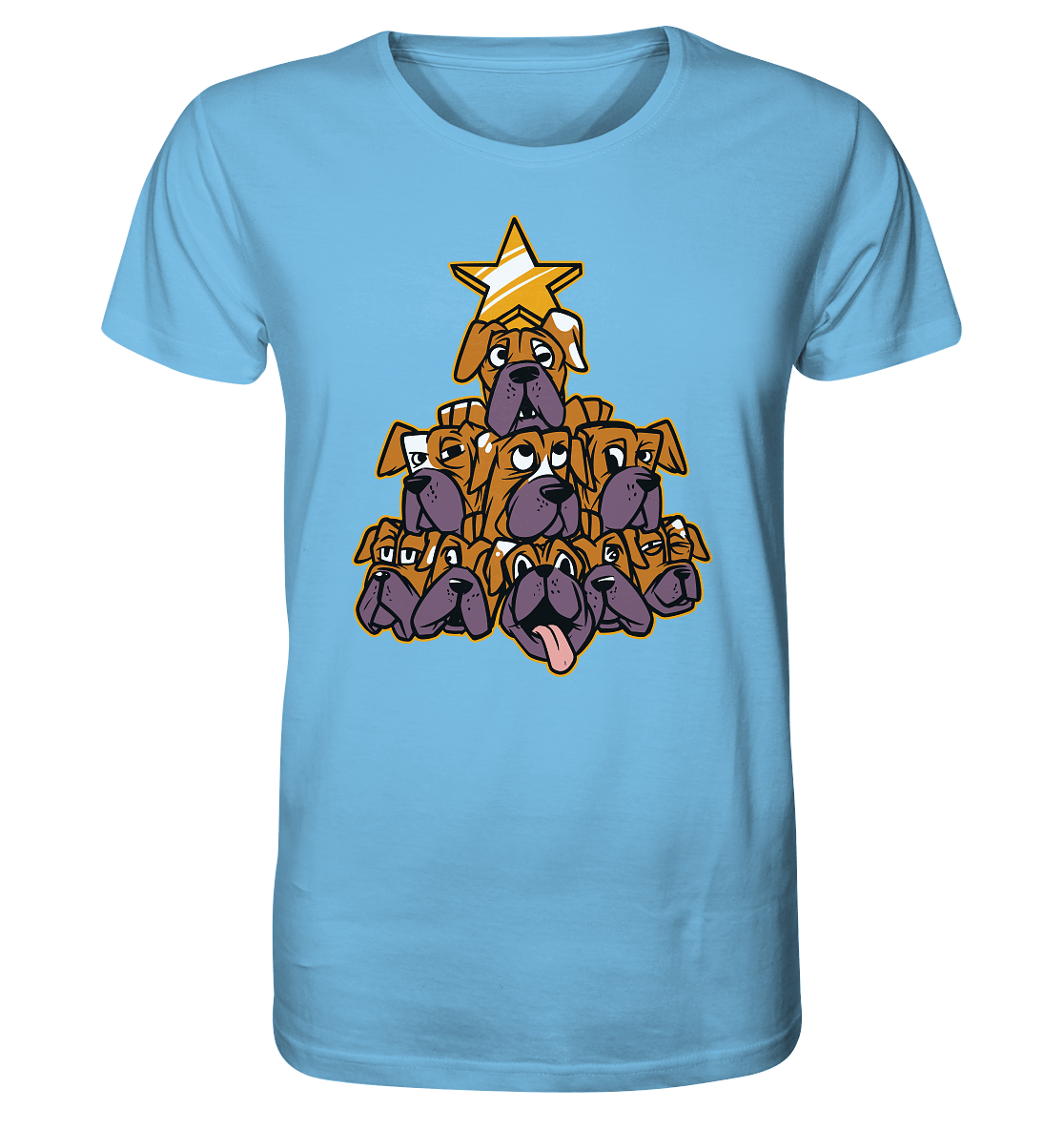 Boxer - Hunde - Weihnachtsbaum - Organic Shirt Aqua Blue / XS