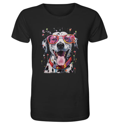 Bunter Dalmatiner Hund mit Sonnenbrille - Organic Shirt Black / XS