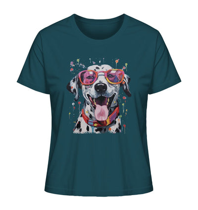 Bunter Dalmatiner mit Sonnenbrille - Ladies Organic Shirt Stargazer / XS