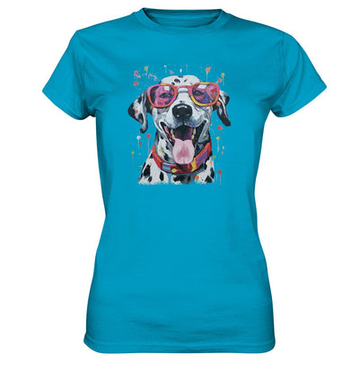 Bunter Dalmatiner mit Sonnenbrille - Ladies Premium Shirt Atoll / XS