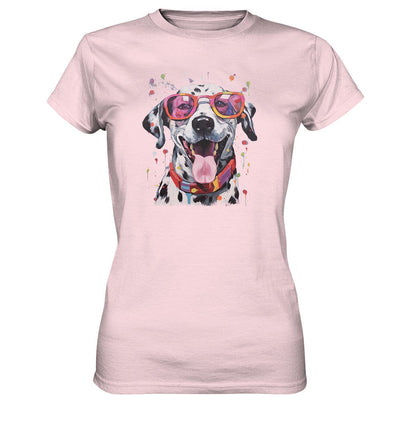 Bunter Dalmatiner mit Sonnenbrille - Ladies Premium Shirt Orchid Pink / XS