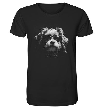 Cooler Hund mit Sonnenbrille - Organic Shirt Black / XS