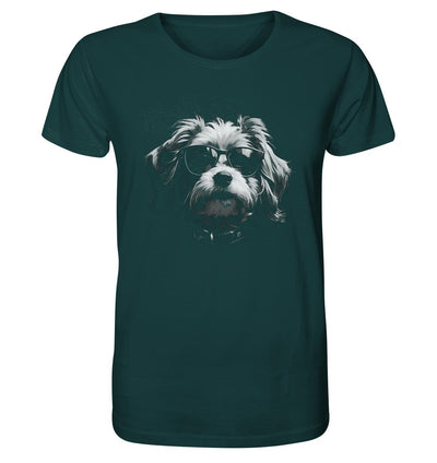 Cooler Hund mit Sonnenbrille - Organic Shirt Glazed Green / XS