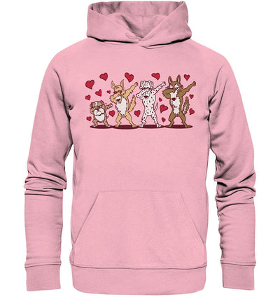 Dabbing Dogs - Tanzende Hunde - Organic Hoodie Cotton Pink / XS