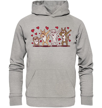 Dabbing Dogs - Tanzende Hunde - Organic Hoodie Heather Grey / XS