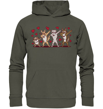 Dabbing Dogs - Tanzende Hunde - Organic Hoodie Khaki / XS