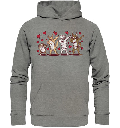 Dabbing Dogs - Tanzende Hunde - Organic Hoodie Mid Heather Grey / XS