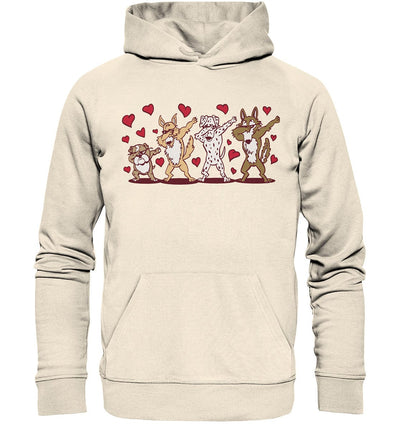 Dabbing Dogs - Tanzende Hunde - Organic Hoodie Natural Raw / XS